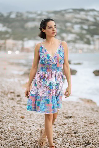 Skaterjurk - Blauw en roze