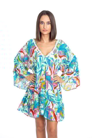 Trapezium Jurk - Multicolor