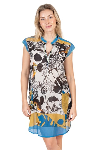 Jurk - Blauw en geel