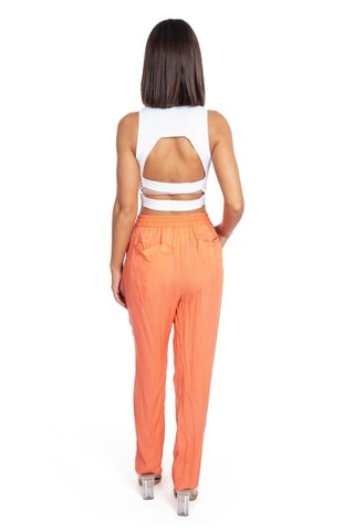 Broek met Hoge Taille - Koraalrood