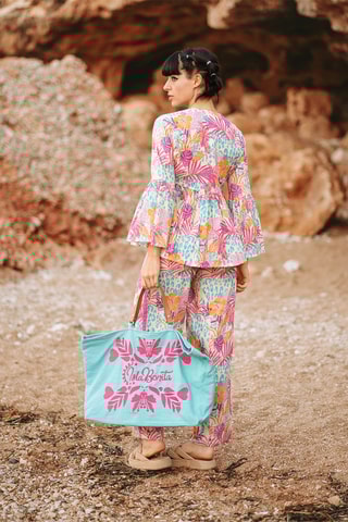 Broek - Oranje en roze