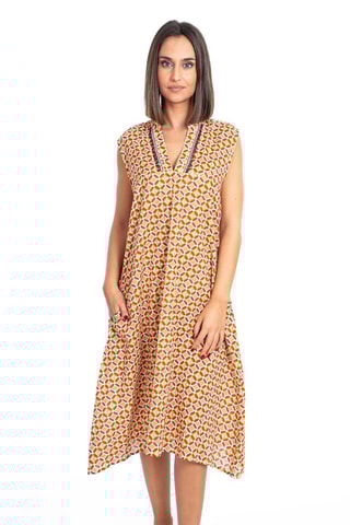 Trapezium Jurk - Multicolor