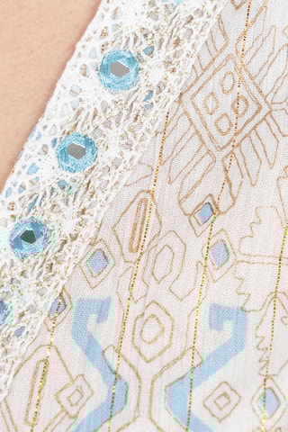 Jurk - Beige en blauw