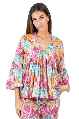 Blouse - Oranje en roze