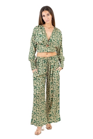 Broek met Hoge Taille - Groen