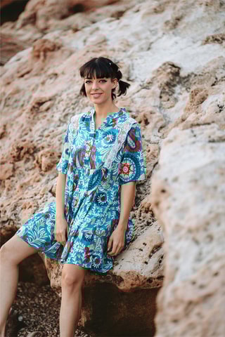 Jurk - Rood en blauw