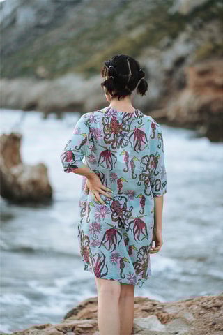 Jurk - Rood en blauw