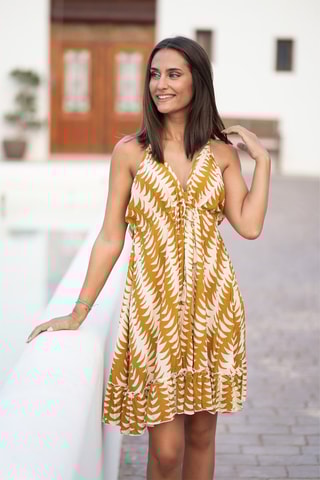 Trapezium Jurk - Geel