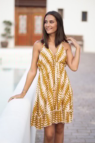 Trapezium Jurk - Geel