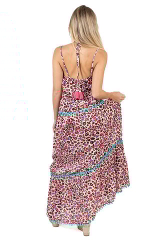 Lange Jurk - Blauw en roze