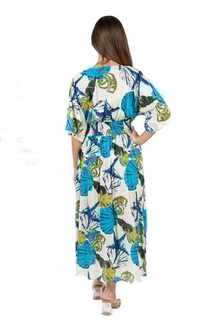 Lange Jurk - Wit en blauw