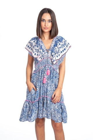 Jurk met Ruches - Multicolor