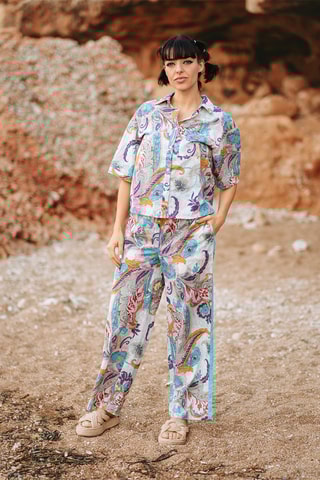 Broek - Paars en roze