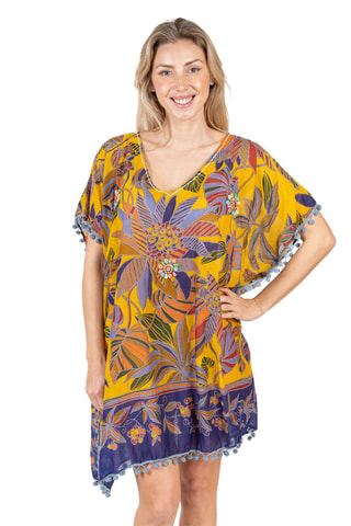 Kaftan - Blauw en geel