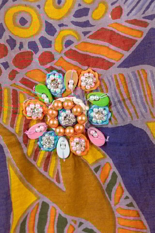 Kaftan - Blauw en geel