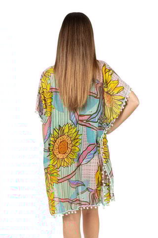 Kaftan - Blauw, geel en roze