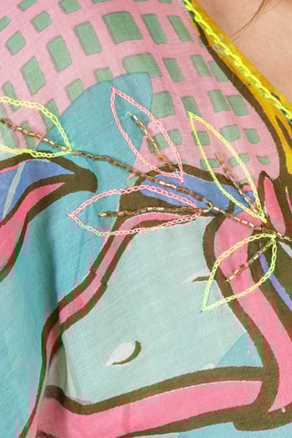 Kaftan - Blauw, geel en roze