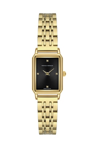 Montre à quartz en acier et diamants