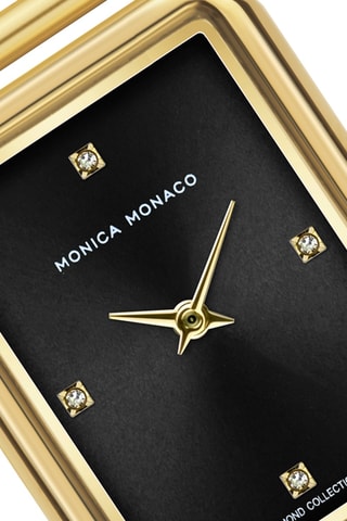 Montre à quartz en acier et diamants