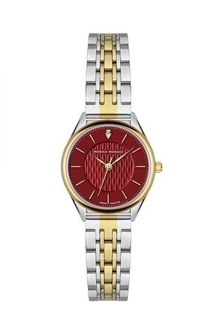 Montre à quartz en acier et diamant