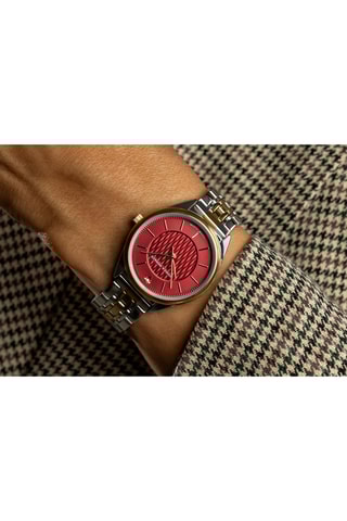 Montre à quartz en acier et diamant