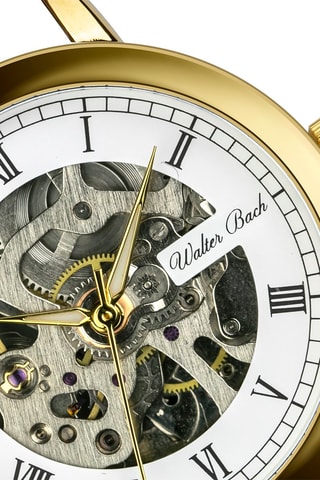 Montre automatique en acier Doré et blanc - Walter Bach