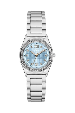 Montre à quartz en acier - Argenté et bleu - Frederic Graff