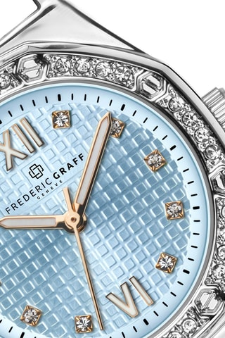 Montre à quartz en acier - Argenté et bleu - Frederic Graff