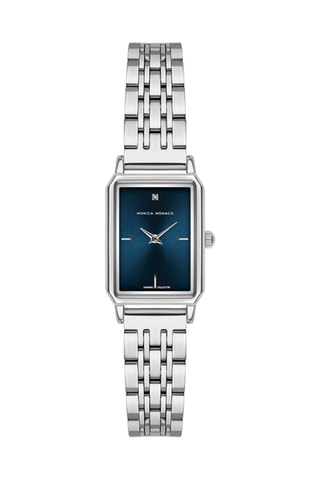Montre à quartz en acier et diamant - Argent