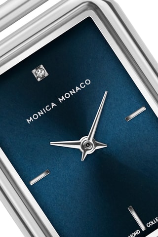 Montre à quartz en acier et diamant - Argent