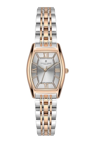 Montre à quartz en acier - Doré rose et argenté