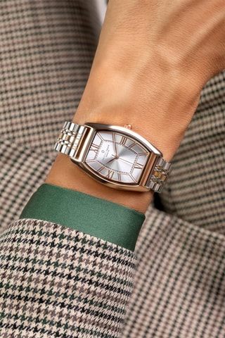 Montre à quartz en acier - Doré rose et argenté