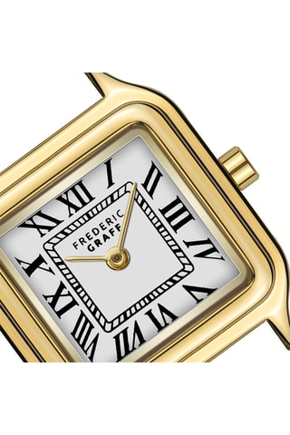 Montre à quartz en acier plaqué ion or jaune