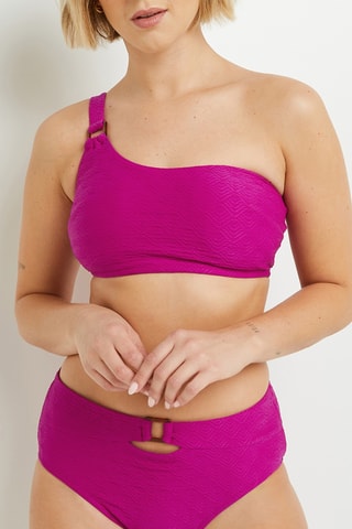 Asymmetrische Bikinitop met Cups Murmure - Fuchsia