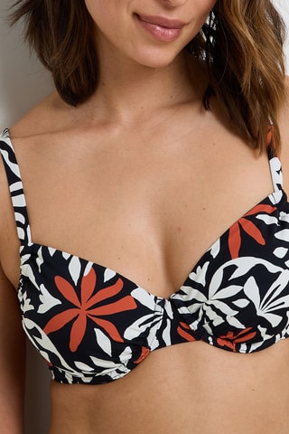 Bikinitop met Cups Nacre - Zwart en Rood