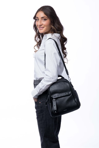 Sac à dos en cuir Vitaly - Noir