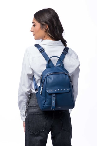 Sac à dos en cuir Vitaly - Bleu