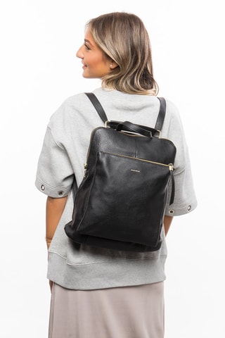 Sac à dos en cuir Lilymac - Noir
