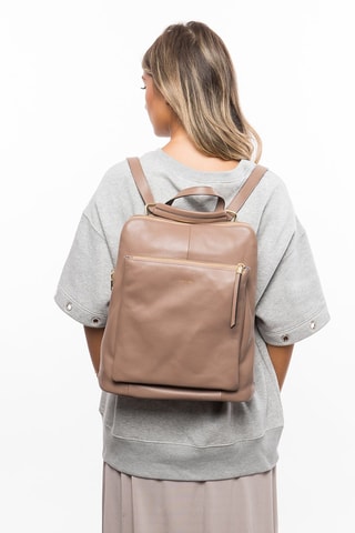 Sac à dos en cuir Lilymac - Taupe