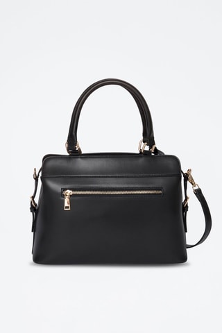 Sac à main en croûte de cuir Mulan - Noir