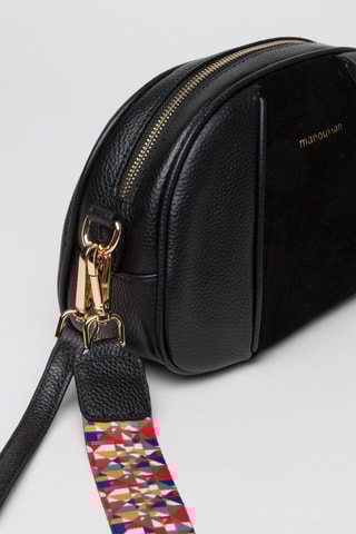 Sac bandoulière en cuir Elvis - Noir