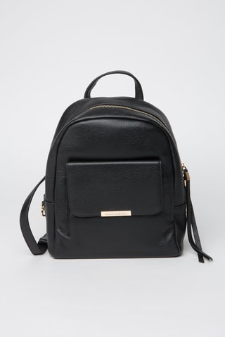 Sac à dos en cuir Stella - Noir