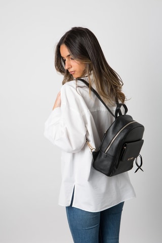 Sac à dos en cuir Stella - Noir