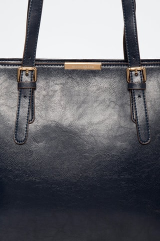 Cabas en cuir Auteuil - Bleu marine