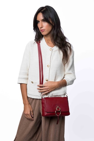 Sac bandoulière en cuir Sophia - Bordeaux