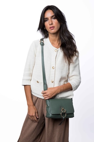 Sac bandoulière en cuir Sophia - Kaki