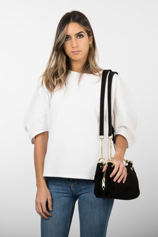 Sac bandoulière en nubuck Chelly - Noir