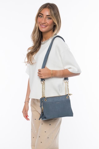 Sac bandoulière en nubuck Chelly - Bleu