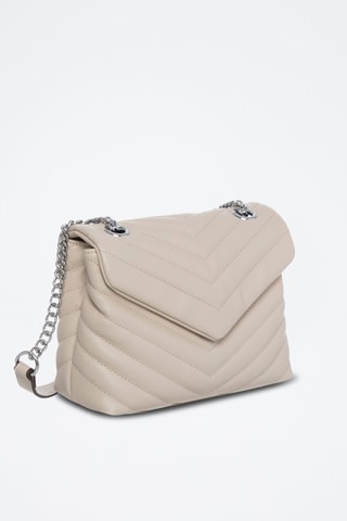 Sac bandoulière en cuir Leonn - Beige