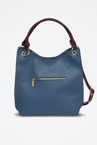 Sac porté épaule en cuir Nicole - Bleu